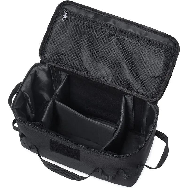 

Portable Picnic Bag Camping Storage Bag Outdoor Tableware Organizer Short Trip Handbag for Outdoor Activities 34x17x19cm чёрный
