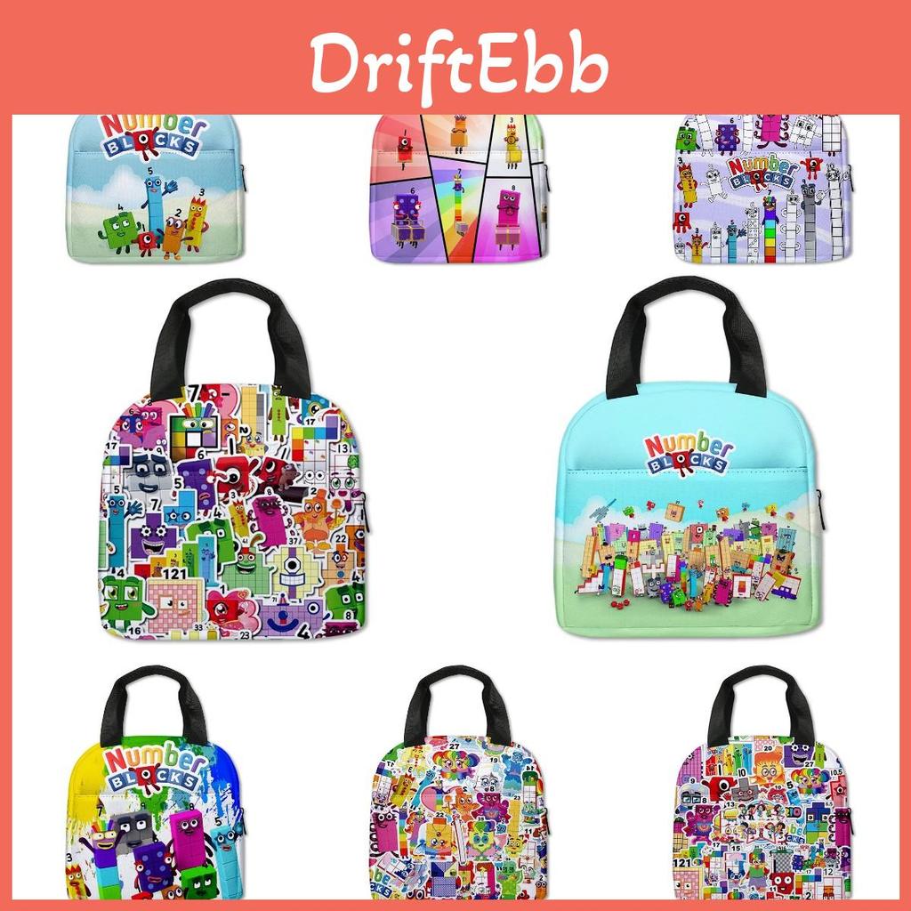 3-6 Stunden isolierte Numberblocks Brottasche mit Design-Tasche auf der Rückseite