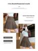 High-Waist A-Line Pleated Wool Skirt - Women's Autumn/Winter, Slim Fit, Plus Size, Korean Style, Short/Midi Length.