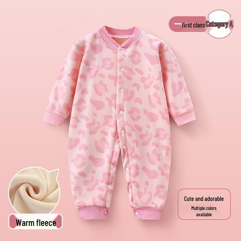 

Новорожденный флисовый комбинезон-пижама с подкладкой для осенне-зимней носки на улице 90 cm