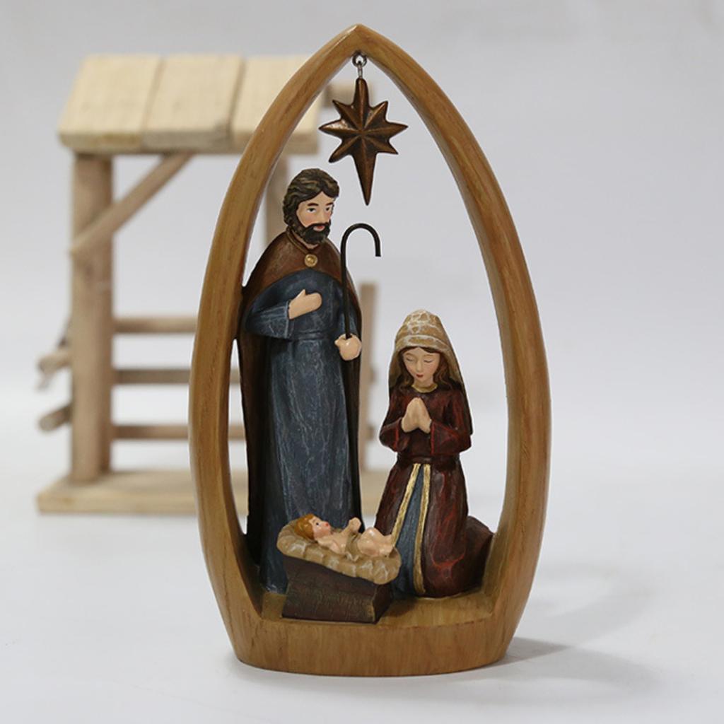 Home Study Decoration Handicrafts And Ornaments, Imitation Wood Carvings Of The Holy And Mother, Resin Gift , Photo Props