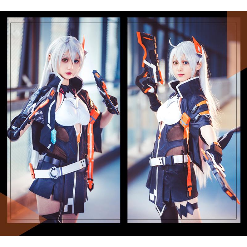 Hra  Impact 3 Kiana Kaslana Cosplay Kostým Dámske Sexy Šaty 3D Pokrývka hlavy Rukavice Plášť Uniforma Halloweenske Párty Oblečenie