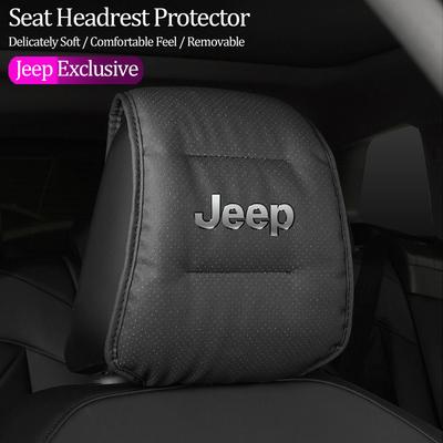 1Pcs Car Seat Headrest Protector Auto Pillow Cover For Renegade Wrangler JL JK Gladiator Grand Cherokee Patriot Rubicon XJ