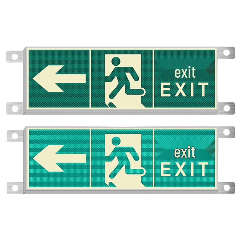Tunnel Photoluminescent Reflective Emergency Exit Sign