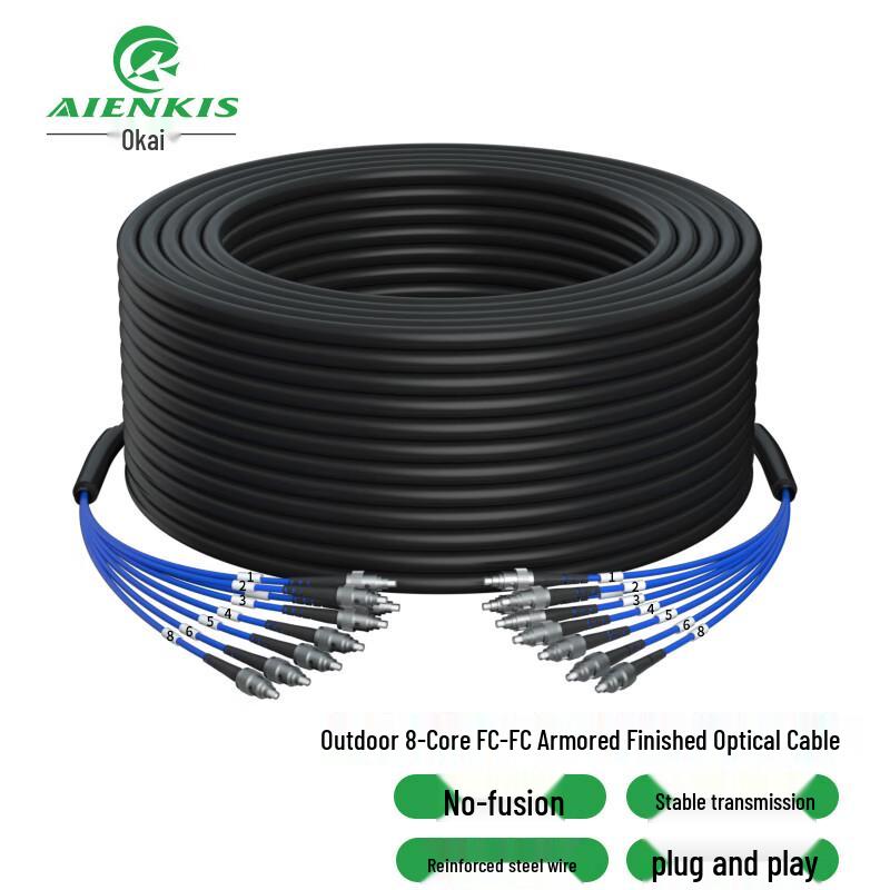 

AIENKIS AK-TW8 Outdoor Armored 8-Core FC-FC Single-Mode Fiber Patch Cable