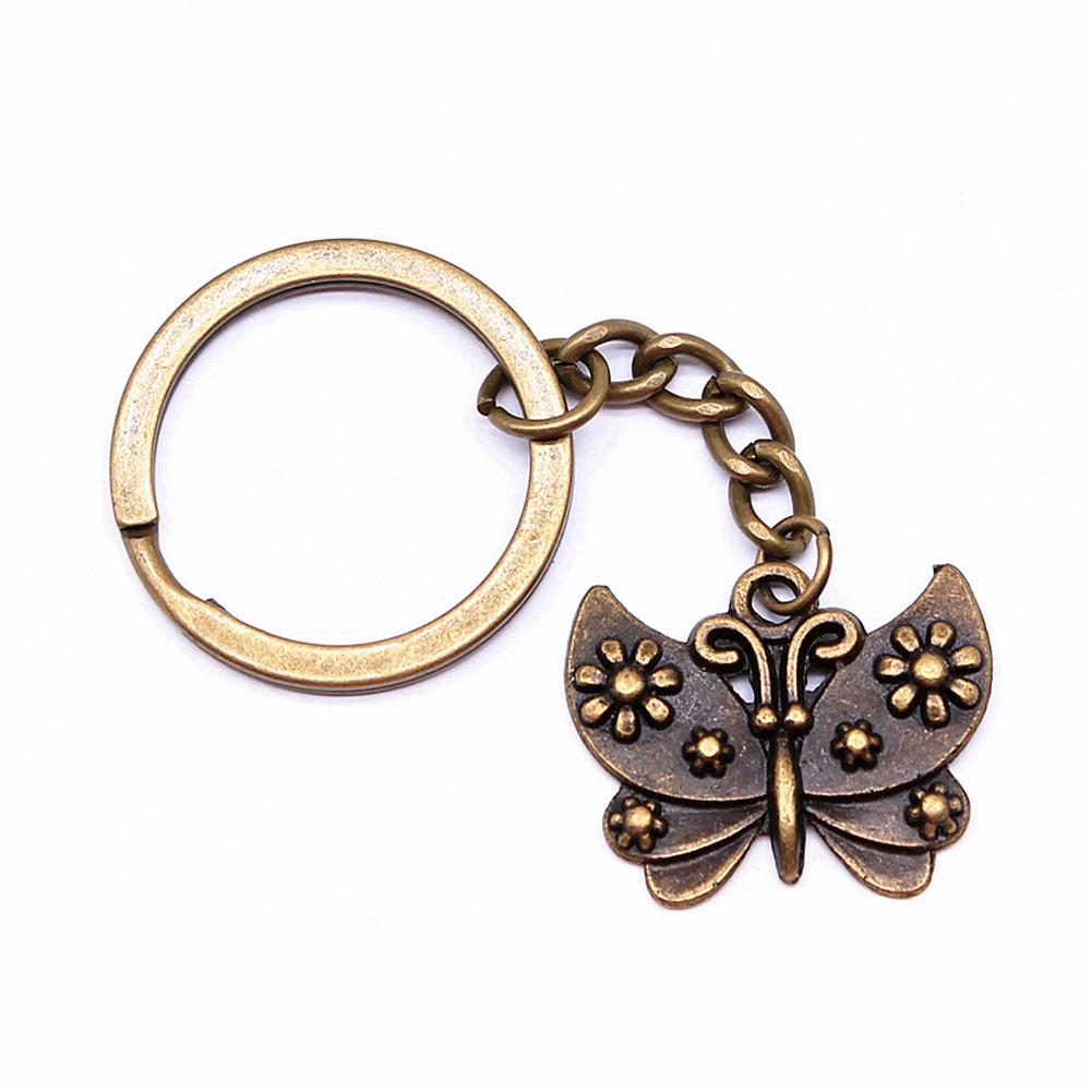 Breloc cu Charm Libelulă și Albină Pandantive Fluture Inel pentru Chei Inel de 28mm