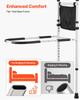Bed Rail for Elderly, Bedside Assist Rails with Supporting Leg and PU Handrail, Adjustable Height Carbon Steel Pipe Bedside Cane, Bed Bars for Seniors