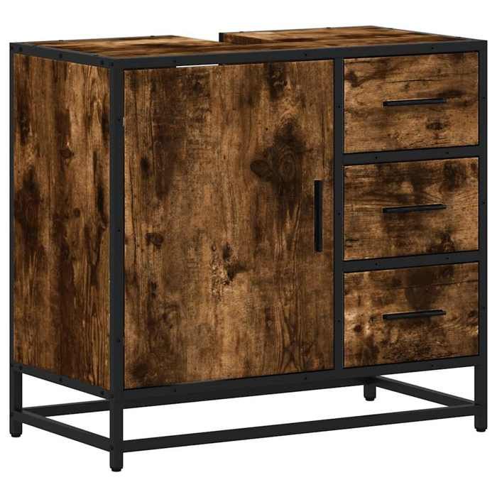 VidaXL Bathroom Vanity Unit Smoked Oak 65x33x60 Cm, Bathroom Sink Unit, Bathroom Furniture 849276