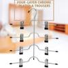 4-Tier Skirt Shorts Pants Hangers With Adjustable Clips Space No Metal Slip Storage Clothing Sa O9B0