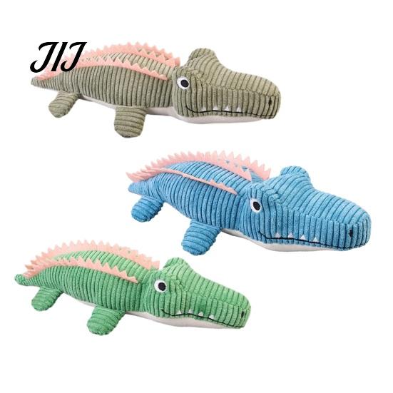 Aggressive Chewers Toys for Dogs Corduroy Crocodile Dog Toy, Squeaky Plush Chew Soft Cute Animal Shape Stuffed Small To Medium Biting, Interactive