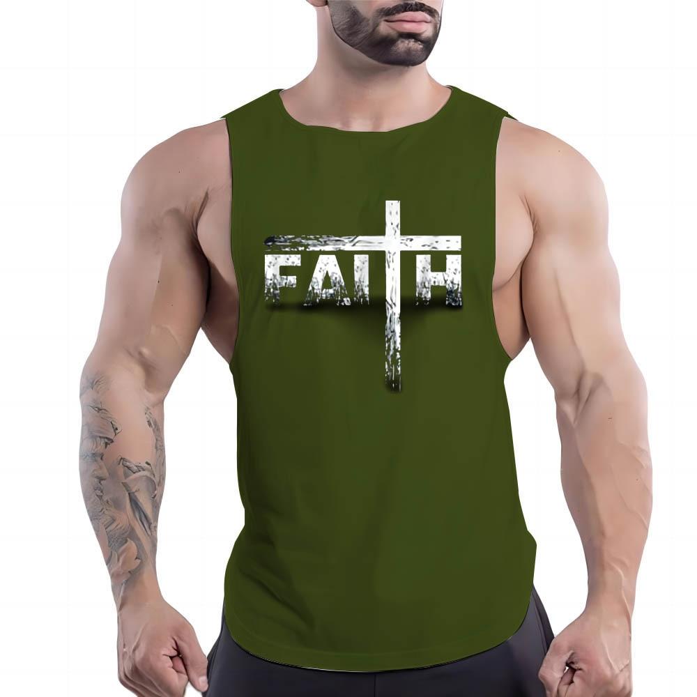 Čtyři roční období Pánská ležérní sportovní vesta s kulatým výstřihem Kreativní abeceda 2D potisk Módní trendy Prodyšné tílko bez rukávů