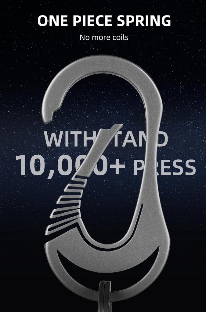 Titanium Carabiner Keychain - EDC Compatible Key Ring Model OLM01 (Gunmetal Gray)