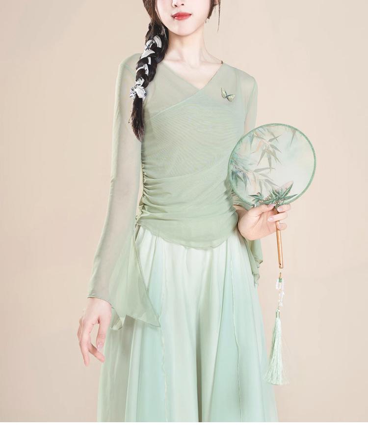 Adult Women's Ethnic Dance Butterfly Gauze Top for Modern and Classical Dance