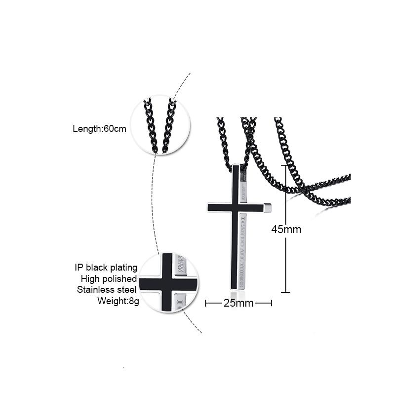 Classic Men Cross Pendant Necklace For Male Stainless Steel Necklace Statement Cruz Jewelry 24" Link Chain