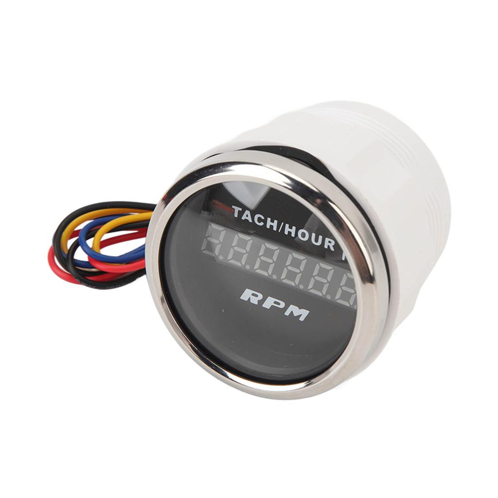 2in Digital Tachometer Accurate Digital Display Tacho Gauge for RV Yacht Fishing Boat Ship DC 9 To 32V Black Dial