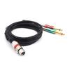 SiYear- 6.6ft XLR Female 3-Pin To 6.35mm 14" Mono Male Audio Y Splitter Cable, Dual 6.35mm 14" Male To XLR Female Stereo Microphone Audio Converter