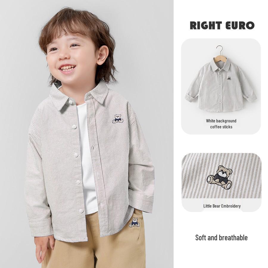 Trendy European Boys' Long Sleeve Casual Shirt - Spring/Autumn Kids' Clothing