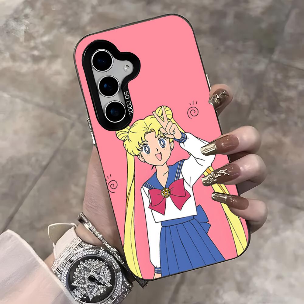 Anime S-Sailors Moons Handyhülle Für Samsung S25 Ultra S23 S22 S21 S20 Ultra Plus S24 Fe A54 A55 Farbe Silber Hülle