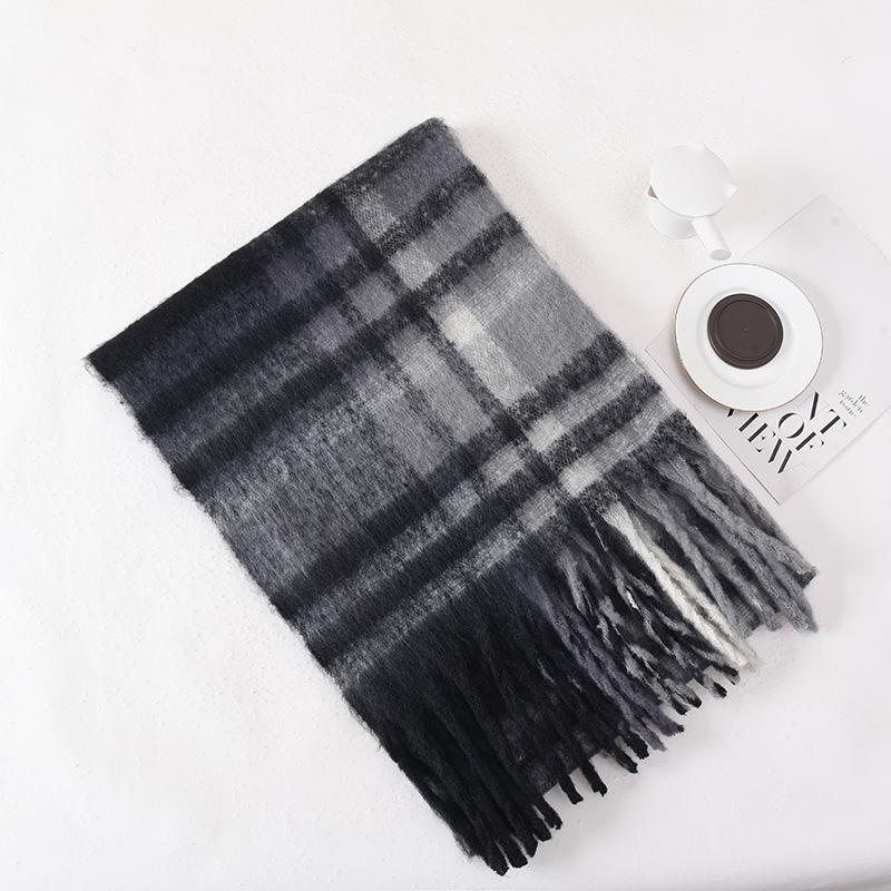 

Winter plush lengthened 200cm large scarf warm and thickened windproof and cold resistant plush dual-purpose shawl scarf 38*200cm