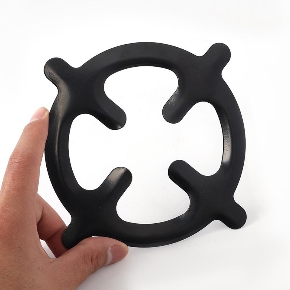 Schwarzer Gasherd Kochplatte Gusseisen Kaffeeringe Ständer Milchkannenhalter