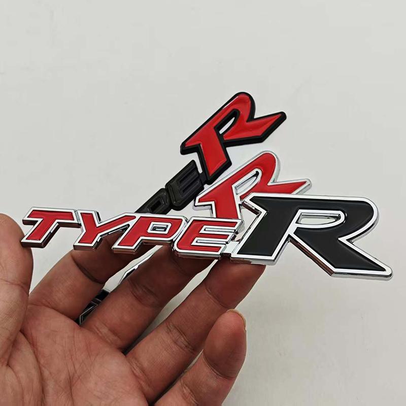 3D Metal Car Styling Type R Logo Rear Trunk Sticker Badge Emblem Decal For Honda Civic TYPE R CRV HRV Accord Fit Car Accessories