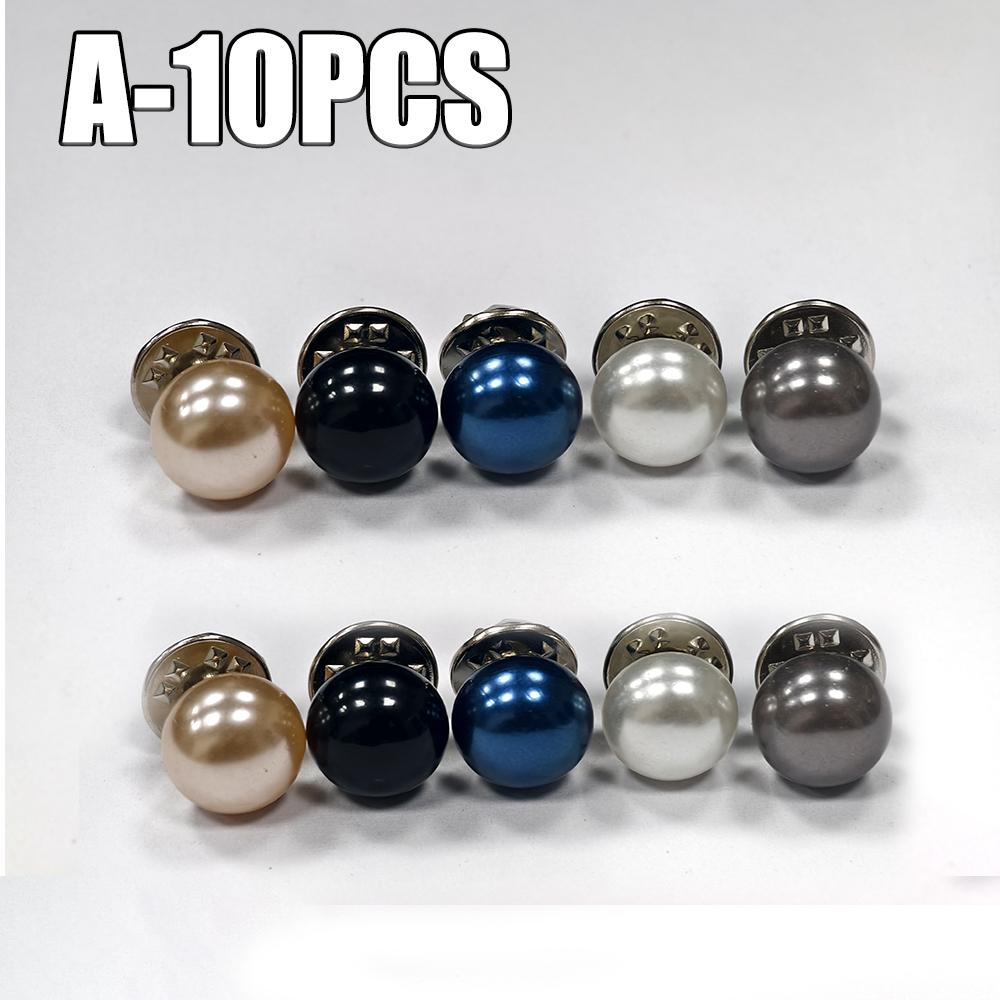 Pearl Button Pins Women Shirt Brooch Buttons Free Sewing Detachable Cover Up Button Pins Shoes Hats Cloth DIY Sewing Crafts