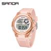 SANDA SD9098 Women's Electronic Watch Fashion Creativity Sports Night Light Chronograph Silicone Watch