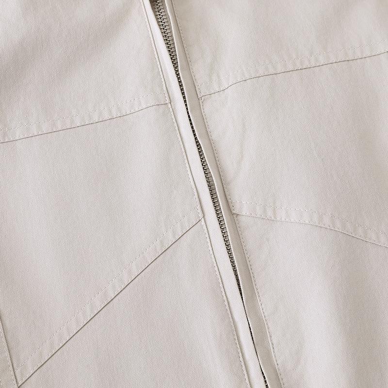 QIYOU Autumn 2025 Retro Japanese Unisex Stand Collar Bomber Jacket