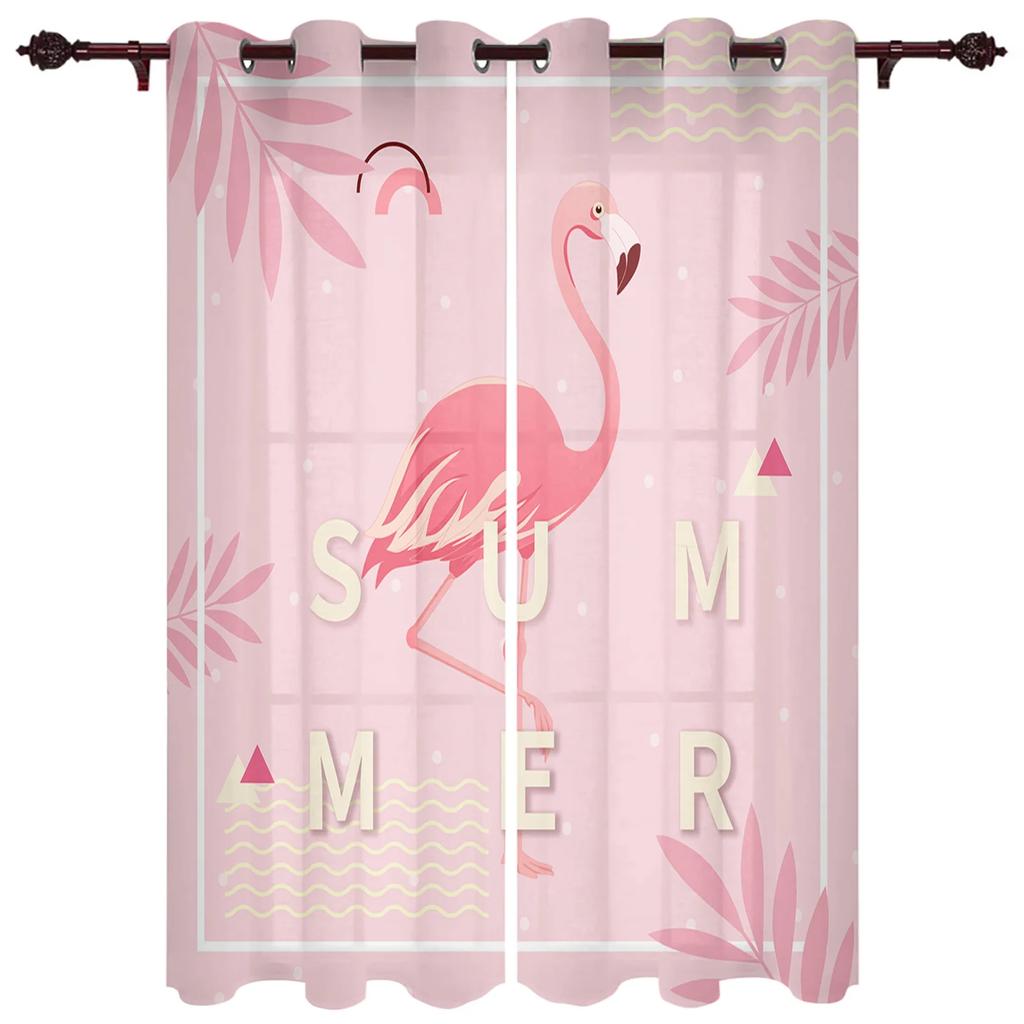 Fashion Flamingo Tropical Flower High Blackout Curtains Various Animal Pattern Style Shade Drape Home Kitchen Clackout Curtain