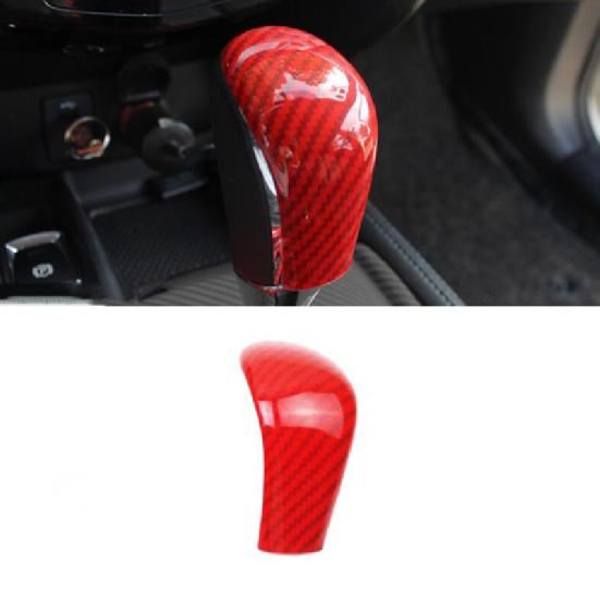 For Nissan Rogue 2014-2020 Carbon Fiber Red Gear Shift Knob Molding Cover Trim