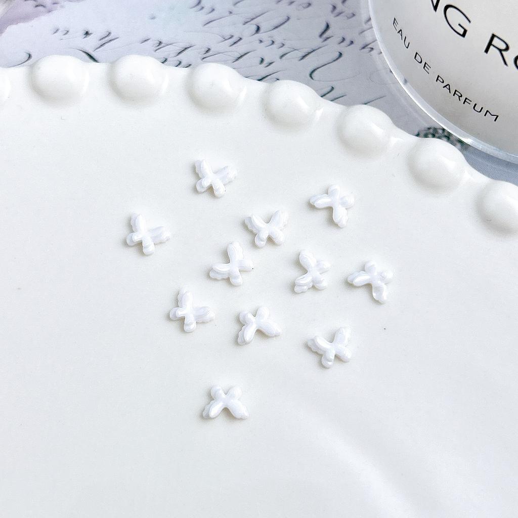 ins Pink and White Mini Bowknot Nail Art Accessories Resin Girly Wearable Nails DIY Decoration Materials
