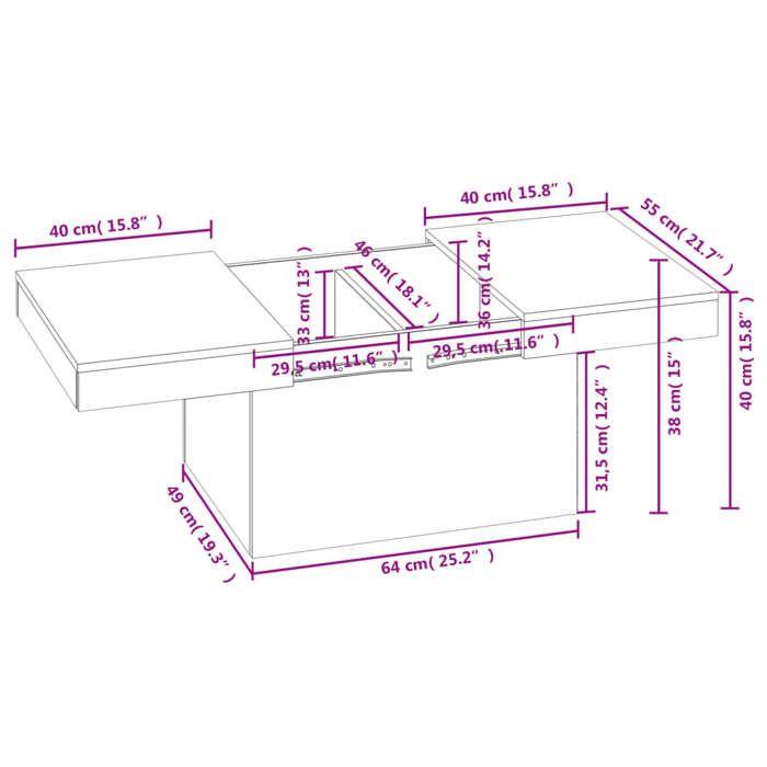 VidaXL Coffee Table White 80x55x40 Cm Engineered Wood, Side Table, Living Room Table, Accent Table, End Table, 840863