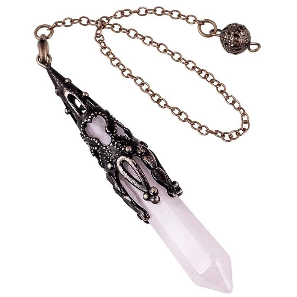 Energy Crystal Pendulum Spiritual Gem Stone Pendant Retro Reiki Pendulum  Dowsing