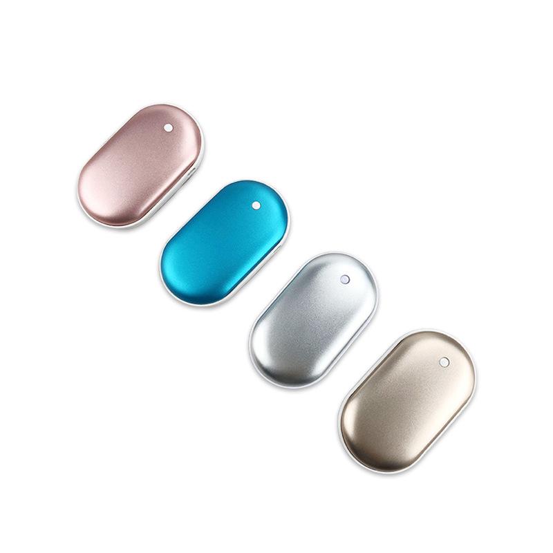 Pebble Mini Portable Rechargeable Metal Hand Warmer with Double-Sided Heating