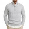 Men's Half Zip Pullover Sweater Warm Knit Long Sleeve Sweater for Fall Winter Casual Wear