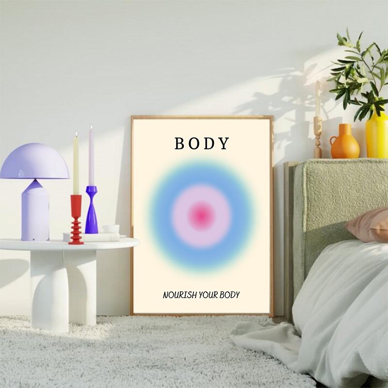 Aperture Halo Colour Print Wall Art Nordic Minimalist Pink Purple Halo Canvas Painting Living Room Poster Home Decoration