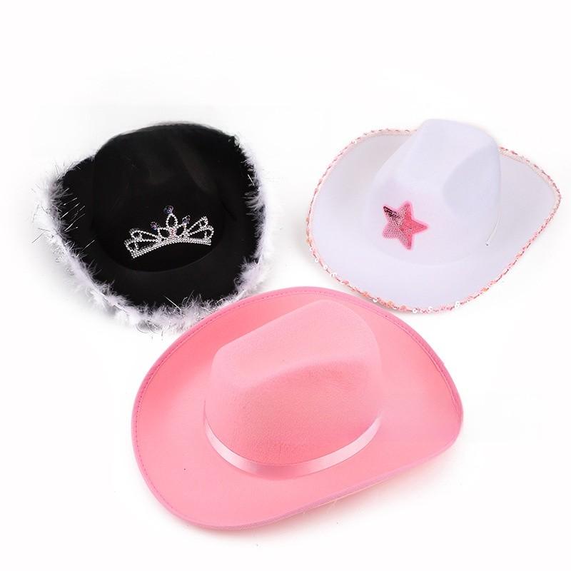 Star Pointed Five Cowboy Hat Costume Set Silk Scarf Motif Party Celebrations