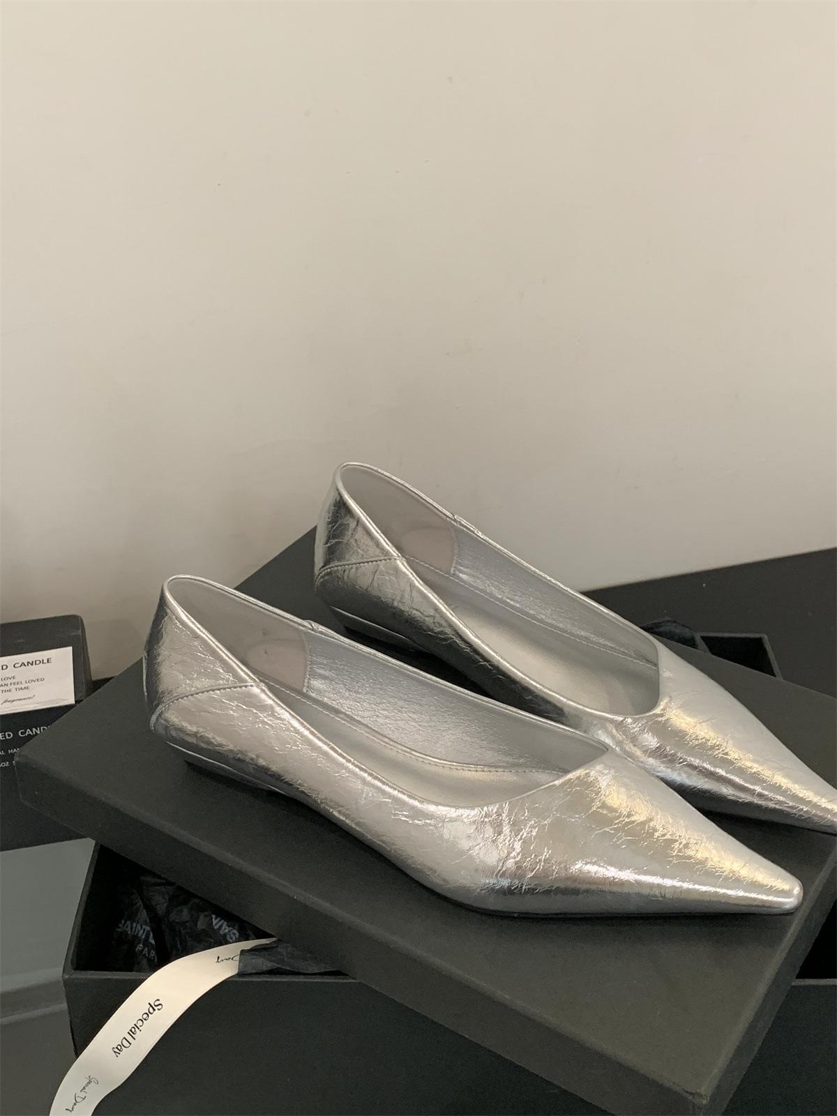 High Heels French Style Pumps Pointed Toesmall Heel Kitten Heel Pumps Women S Spring Block Heel Elegant Work Shoes 35 серебряный