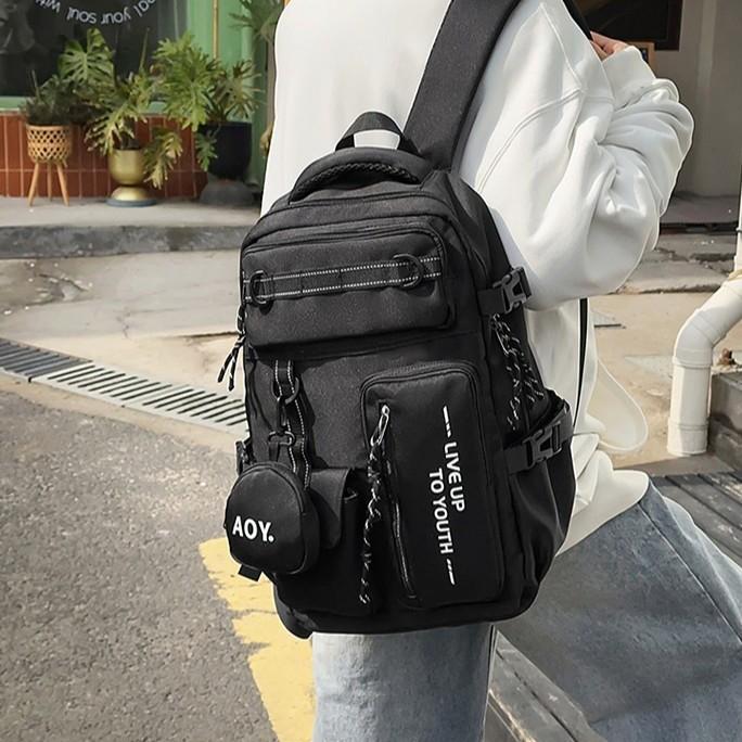 Schoolbag wholesale new trendy cool men and women backpack large capacity travel leisure backpack fashionable versatile student bag