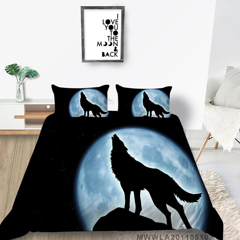 2023 New Style Comforter Cover Set Cool Duvet Covers Highend 3D Wolf Printed Polyester Bedding Cover Set Fashionable Bedclothes