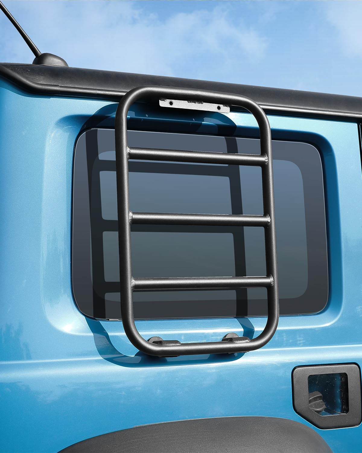

Jimny Sierra JB64 Side Ladder JB74 Window Ladder Accessory Rear Ladder Aluminum Alloy No Drilling Required Ladder Suzuki Scratch Prevention Rustproof чёрный