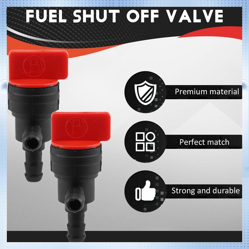 2PCS 1/4 Inch 90 Degree Fuel Shut Off Valve For Briggs & Stratton 698181 494539 697944 Tecumseh 35857