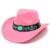 European and American Tribal Style Solid Color Cowboy Hat, Male and Female Couples Wide Brim Stage Performance Hat, Grassland Travel Essential Jazz