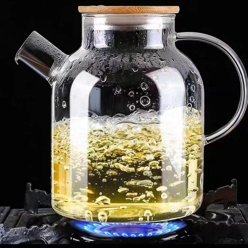 Thickened Floral Teapot: Large Capacity High Borosilicate Glass Kettle, Electric & Ceramic Stove Compatible, Multifunctional.