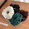Elegant Pleated Cream Puff Scrunchie: High-Class Retro Elastic Hair Tie for Loose Ponytails
