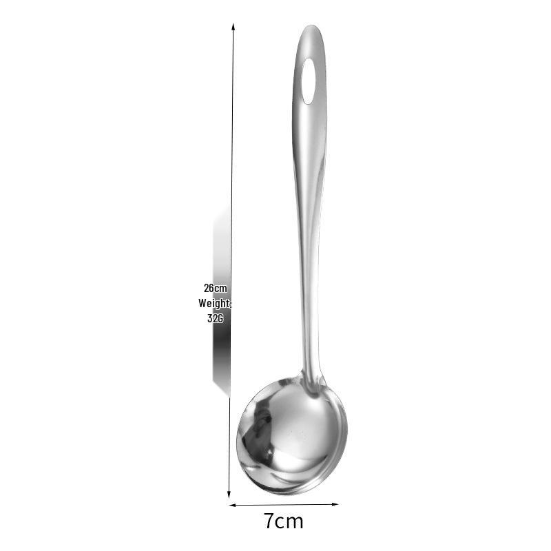 Stainless Steel Long-Handled Slotted Ladle for Soup & Hot Pot Cooking