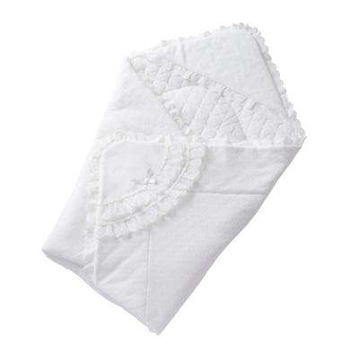De Velours-Jacquard-Baby-Wickeltuch, dicker Typ, Gaze-Steppdecke für Neugeborene, glattes Material, hergestellt in Japan, 85 x 85 cm [Creme Coco] [Ärmel/Umhang/Laken] (aus