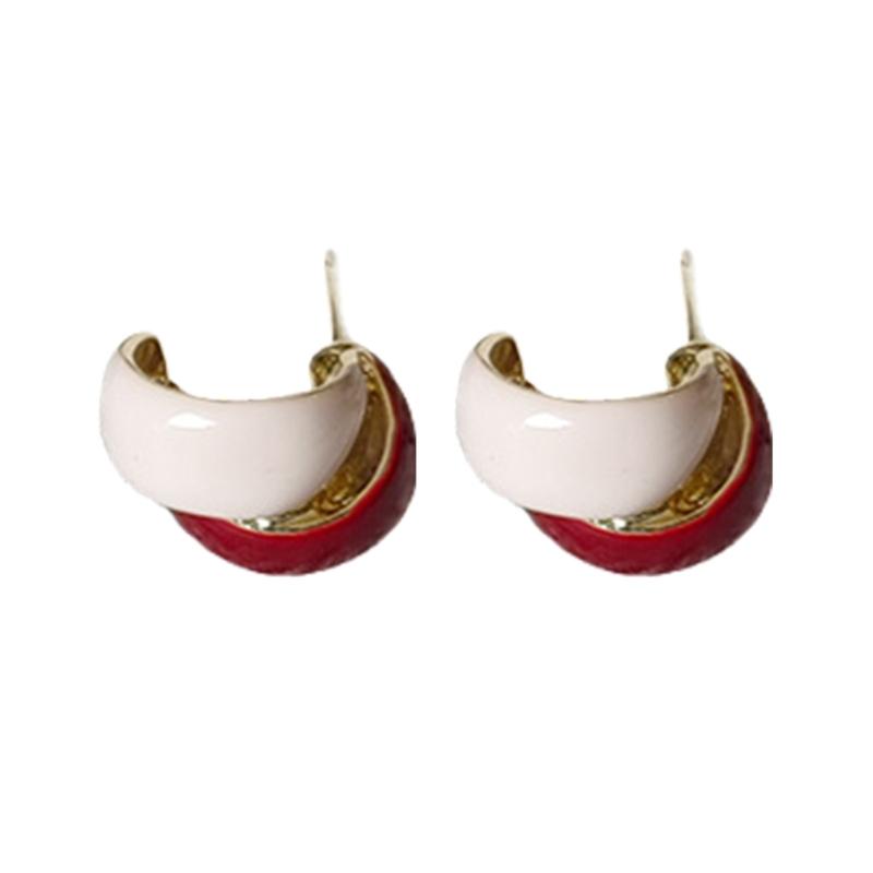 

Sophisticated Color Block Stud Earrings Glazed Ear Accessory Fashion Accessories for Parties and Everyday Outfits 1