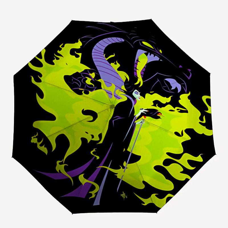 

1pc Maleficent, Villain Automatic Folding Umbrella - Compact 8-Rib Design, Durable Plastic & Iron, Daily Use F104041