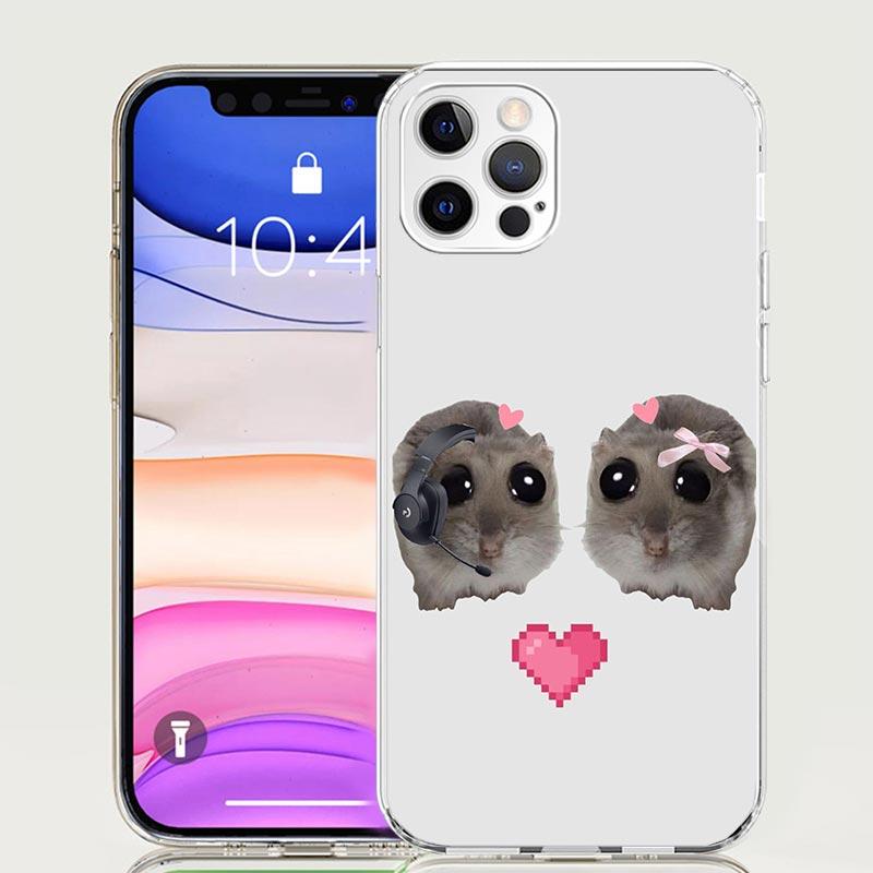 Funny Sad Hamster Meme Phone Case For iPhone 17 Air 16 15 Plus 11 14 Pro Max 13 Mini 12 7 8 + SE Pattern Art Customized Cover 17